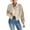 Beige, variant on Women's Slim Short Zipper Cardigan Polo Collar Corduroy Jacket for Fall and Winter Wear, Comfortable and Fashionable for Daily Use,Beige,L