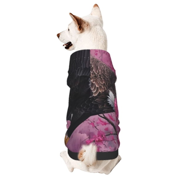 Balery Flower Bald Eagle Sudadera con Capucha para Perros Pequeños – Ropa para Mascotas, Disfraz para Perros y Gatos, Ideal para Fiestas y Cosplay-Medium