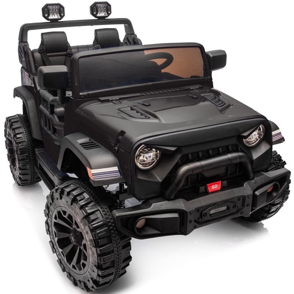 Outfunny 12V 7Ah Ride on Toy for Big Kids, 2 Seater Electric Ride on Car Truck w/ Remote, Bluetooth - Black