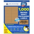 thumbnail image 1 of 1,000 Labels Outfitters® 4 x 2 inch Brown Kraft Self Adhesive Labels, 100 Sheets with 10 Labels per Sheet, 1 of 4