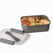 Mainstays Food Storage Bento Container, Rectangle, Gray, 42oz Capacity, A Practical Choice for School Lunches and Activities