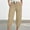 Khaki, variant on FUNUONY Womens Wide Leg Barrel Pants Elastic High Waisted Trousers Loose Casual Palazzo Pants with Pockets Cropped Relax Fit Trouser Ankle Pants Linen Loose High Waist Beach Haren Pants Beige 3Xl