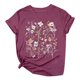 thumbnail image 3 of MKLEKYY Camisetas Para Mujer Camiseta Corta Con Estampado Floral Para Mujer, Cuello Redondo, Manga Corta, 1156 Talla M, 3 of 3