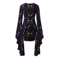thumbnail image 5 of Fewfanhot Robes d'Automne d'Halloween pour Femmes 2025 Robe Décontractée à Col Rond avec Imprimés Effrayants et Style Asymétrique Robe à Enfiler Patchwork, 5 of 5