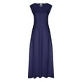 thumbnail image 4 of Robes d'Été pour Femmes Mode d'Été Manches Courtes Camisole Unie Bretelles Col Rond Robe Chandail Robes de Soirée pour Femmes Élégantes Élégantes en Liquidation, 4 of 4