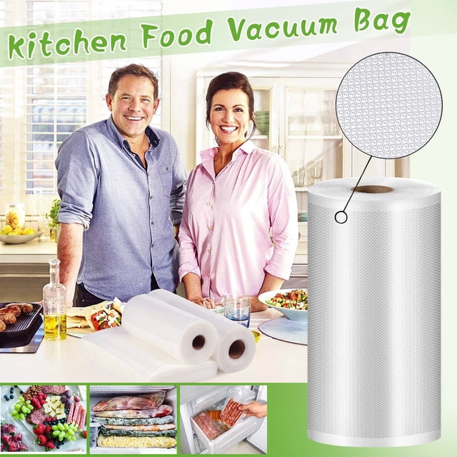 Sacs de Rangement Alimentaires Réutilisables, 1 Pce 15M -20°-110° Sac sous Vide pour Aliments de Cuisine Congelé et Scellé pour Garder Frais