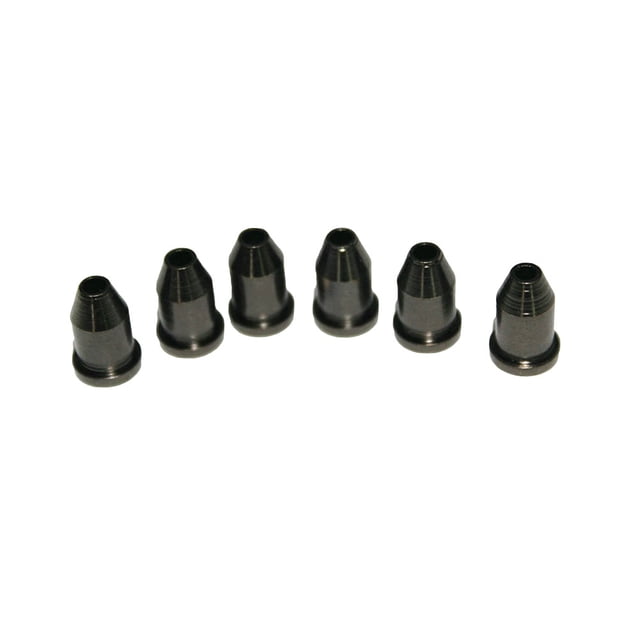 EeaseCA 6pcs Bullet Shape External Thread Guitar String Caps Mounting Buckle Through Body Ferrules Bushing Parts Guitar Accessories (Black)