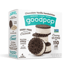 GoodPop Chocolate Vanilla Sandwiches Dairy-Free Oat Milk Frozen Dessert, 4 CT