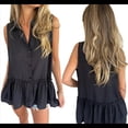 thumbnail image 3 of Blusas Tipo Babydoll Peplum Sin Mangas de Verano para Mujer, Informales, Holgadas y Estilo Túnica. Negro L, 3 of 8