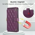 thumbnail image 6 of SaniMore for iPhone 14 Plus Buisness Case, Zipper Purse [Card Holders] Magnetic Clasp Kickstand Wrist/Crossbody Chain Lanyard PU Leather Wear-resistant Full Body Protective Wallet Shell Darkpurple, 6 of 9