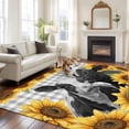 thumbnail image 2 of Large Area Rugs for Living Room Bedroom, Sunflower Cows 5'x8' Rug Washable Carpet Runner Indoor Outdoor, Farmhouse Floral Watercolor Botanical Plaid Non Slip Floor Mats Rug for Kitchen, Bathroom, 2 of 8