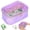 Purple, variant on Empty Mahjong Tile Bag, Clear PVC Waterproof Case, Holds 166 American Tiles, Zippered Storage Pouch