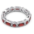 thumbnail image 3 of 5.00 Ct Fine Garnet Gemstone Anniversary Eternity Bands for Women Solid 18K White Gold Size 10 by Diamond-Capitals, 3 of 8