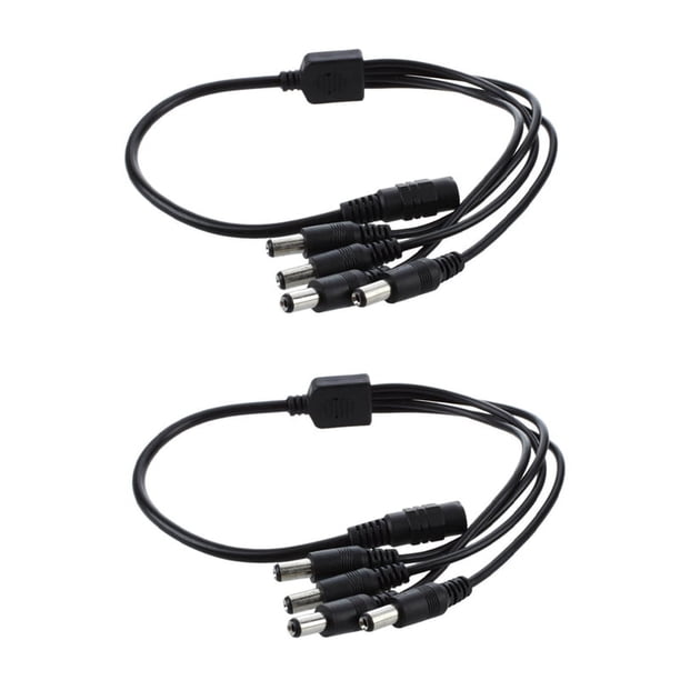 2X 1 A 4 DC Divisor de 4 Puertos de Alimentacion Adaptador de Camara CCTV Cable