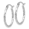 thumbnail image 2 of Real 14kt White Gold Twist Polished Hoop Earring; for Adults and Teens; for Women and Men, 2 of 4