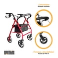 thumbnail image 3 of Andadera Ortopedica 2 En 1 Multifuncional Rojo Marthing Andador y Asiento Con Ruedas y Frenos Andadera Plegable Para Adulto Mayor, Segura Comoda y Practica, Apoyo Silla Ruedas Todo Terreno Rojo, 3 of 10