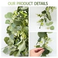thumbnail image 6 of Qissep 2 Pcs Artificial Eucalyptus Garland with Flowers,Hanging Plants,Faux Silver Dollar Eucalyptus Greenery Garland Vines for Home Wedding Party Wall Decor,5.91 ft, 6 of 7