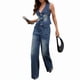 thumbnail image 3 of Conjunto de Mezclilla para Mujer, 2 Piezas, Escote en V, Sin Mangas, Pantalones Vaqueros de Pierna , Chaleco, Chaleco Vaquero. Azul XL, 3 of 9