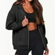 thumbnail image 2 of Chaquetas con cordón para mujer Color sólido Cremallera Asimétrico Ajuste suelto Traje diario FLhrweasw Para estrenar, 2 of 8