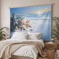 thumbnail image 3 of Christmas Beach Tapestry for Bedroom Wall Hanging Tapestry, Blue Shell Starfish Conch Pine Cone Snow Ceiling Backdrop Tapestries Poster Blanket Wall Decor for Teens Room Living Room Dorm 39" x 59", 3 of 8