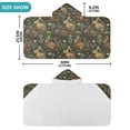 thumbnail image 4 of Yayeee Kids Hooded Towel with Hand Pockets Beach Soft Absorbent Bath Wrap 50 x 23.5 inch, Brown Floral Rabbits Pattern, 4 of 5