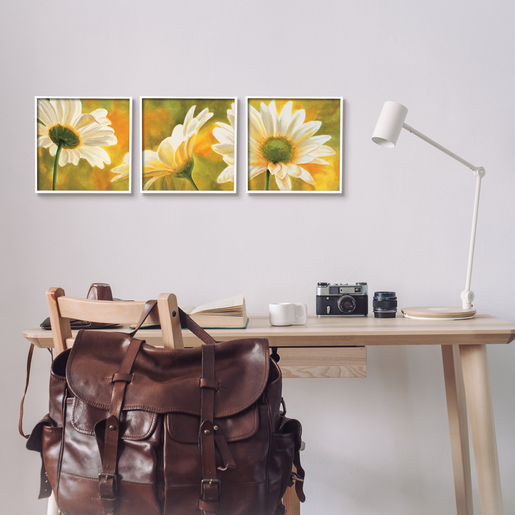 Stupell Blooming Wild Daisies Field Botanical & Floral Painting White Framed Art Print Wall Art, Set of 3