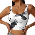 thumbnail image 1 of Balery Monochrome Flying Ravens Sujetadores deportivos con espalda cruzada para mujer, acolchados, sin costuras, de alto impacto, ideales para yoga, gimnasio, entrenamiento y fitness.-, 1 of 8