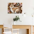 thumbnail image 5 of FCXZI Easter Bunnies and Wildflowers Spring Canvas Wall Art Painting Rabbit Floral Bunny Flower Brown Wall Decor Hanging  Asian Scenic Chic Chinoiserie Canvas Wall Art  16x12in, 5 of 6
