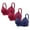 Red, variant on 3-Pack Women's Seamless Support Bra Set for Everyday Wear, Soft Lifting Design with High Elasticity, Comfortable Polyester Material, Hand Wash Recommended