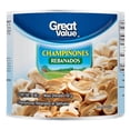 thumbnail image 1 of Champiñones Great Value rebanados en salmuera 186 g, 1 of 2