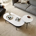 thumbnail image 3 of Holaki Coffee Table,End/Side Tables - Small Round Accent Table,Metal Gray Narrow Night Stands with Sharp,Ideal for Any Room-Side Tables Living Room,Bedroom,Tall Plant Stand Balcony,Indoor, 3 of 9