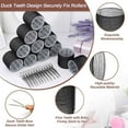 thumbnail image 6 of Large Hair Rollers Set - 24 Pieces with 12 Jumbo Rollers and 12 Clips for Long Thick Hair Volume (Black), 6 of 11