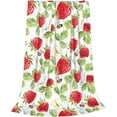 thumbnail image 2 of Strawberry Throw Blanket Hand Drawn Strawberry Soft Cozy Flannel Lightweight Warm Travel Couch Blankets for Bed Living Room Decor Gifts for Kids Adults 50""x40"", 2 of 6
