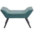 thumbnail image 3 of Banc moderne velours & bois massif, sarcelle, 3 of 6