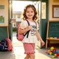 thumbnail image 6 of Angala Outfits for Infant Girls Graphic T Shirt with Plaid Shorts Sets Girl Summer Casual Clothes, 6 of 6
