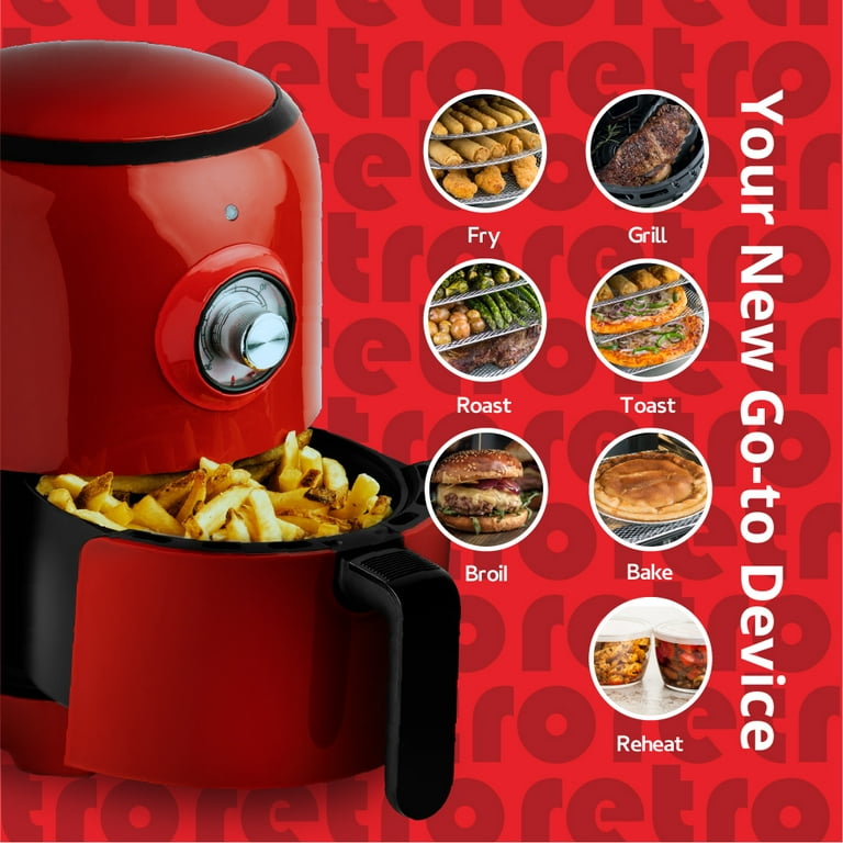 ARIA 7 Qt. Ceramic Family-Size Air Fryer with Accessories and Full