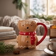 thumbnail image 3 of 2026 Christmas Indoor Home Decor Gingerbread Man Ceramic Mug With Red Scarf Cute Christmas Coffee Mug Holiday Hot Cocoa Water Cup Gift, 3 of 6