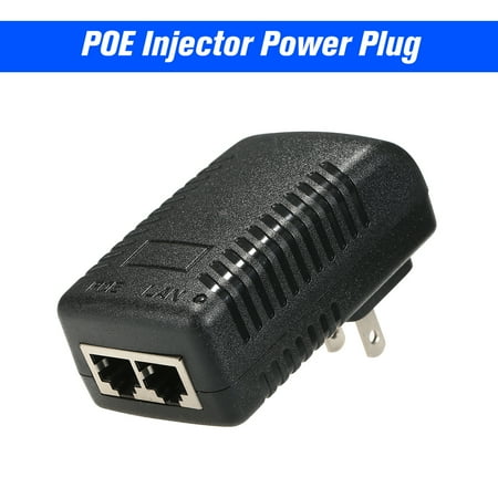 Power Enterprise Injector POE Injector Ethernet Power Supply Adapter DC48V 0.5A 15.4W, POE pin4/5(+), 7/8(-) Compatible W/T IEEE802.3af for IP Camera IP Phone Wireless AP 100m Transmission Distance ()