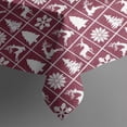 thumbnail image 4 of Red Christmas Deer and Tree Pattern Rectangle Tablecloth 60"x120",Waterproof Polyester Rectangle Table Cloth, Wipeable Spillproof Polyester Tablecloth for Dining, Camping, Indoor and Outdoor, 4 of 6