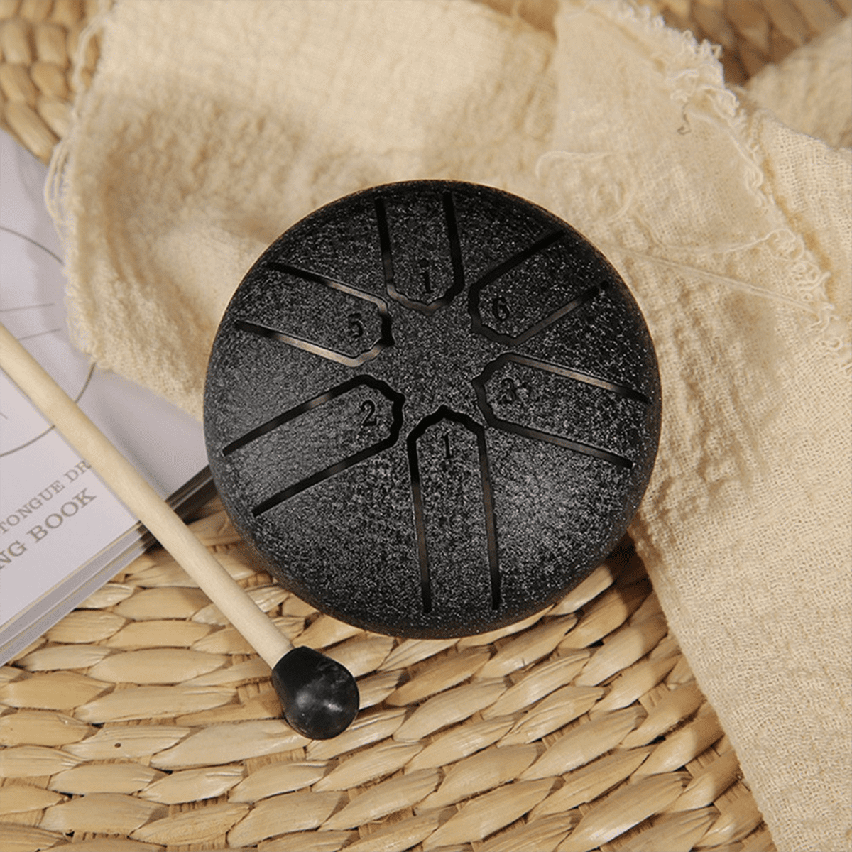 3 Inch 6-Tone Steel Tongue Drum Mini Hand Pan Drums with Drumsticks Percussion Musical Instruments Drum Accessories D,1x Steel Tongue Drum 1x Drumstick 1x English music score,Red