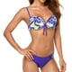thumbnail image 1 of Traje de baño dividido con ribete de volantes, traje de baño con estampado floral para mujer, traje de baño tankini con pajarita para mujer, artesanía excepcional, 1 of 6