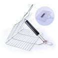 thumbnail image 2 of LSLJS Bbq Stainless Steel Barbecue Net Detachable Barbecue Net Folding Barbecue Grilled Vegetable Basket Grilled Fish Net Clip, Barbecue Tools, 2 of 9