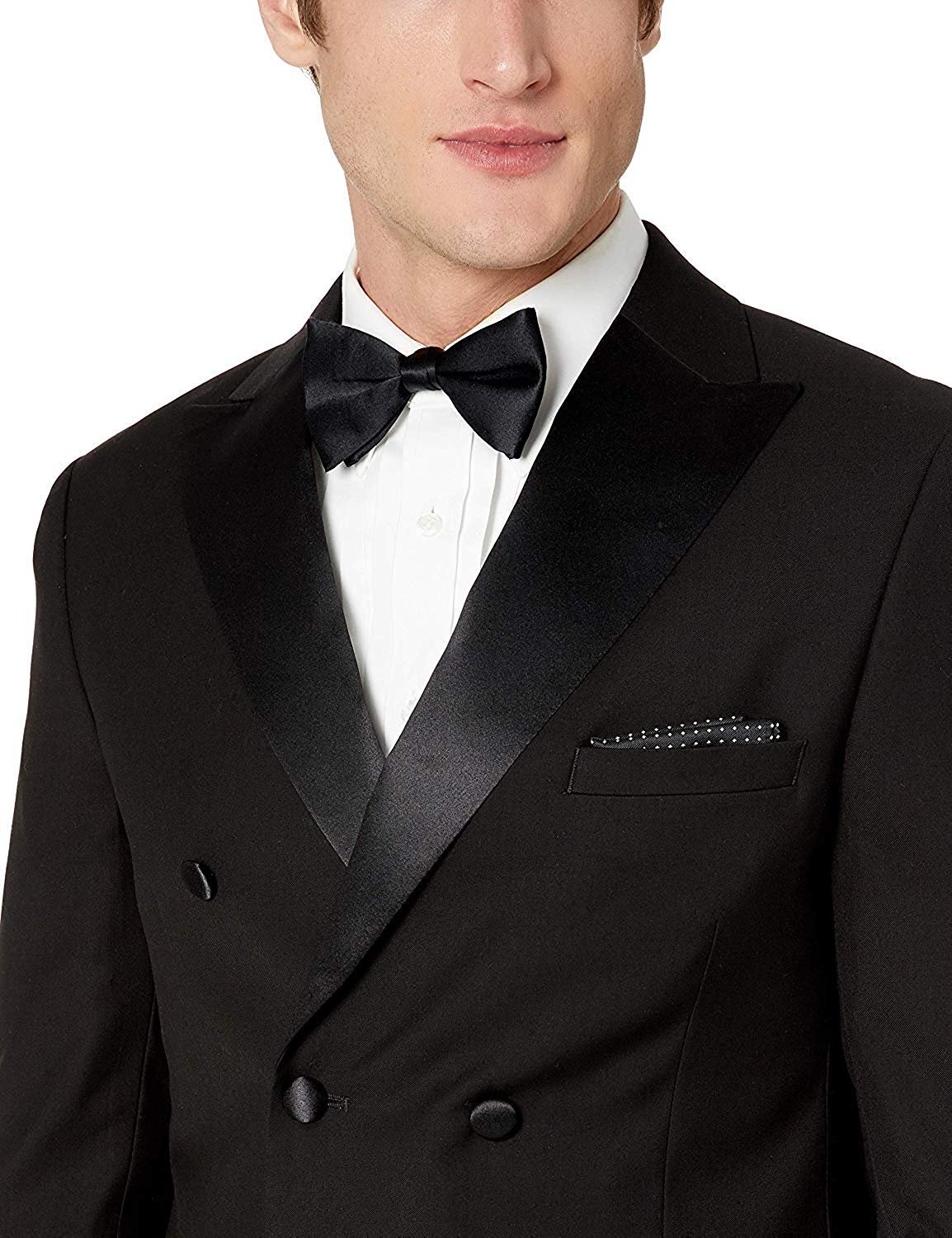 Adam Baker Men's 91003 Regular Fit 2-Piece Double Breasted Shawl Collar Tuxedo - Black - 38S - image 3 of 5
