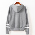 thumbnail image 3 of MRULIC sweatshirt for women Womens Long Sleeve Stripe Hoodie Sweatshirt Jumper Hooded Pullover Tops Blouse Women's Hoodies Sweatshirts Grey + L, 3 of 5