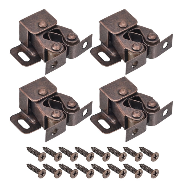 Unique Bargains 4 Ensembles de Loquets à Double Rouleau pour Armoire Porte de Placard, Cuivre Rétro