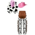 thumbnail image 4 of TiaoBug Unisex Kids Cowboys Cowgirls Role Play Fancy Outfits Carnival Party Performance Dress Up Pink 10, 4 of 5