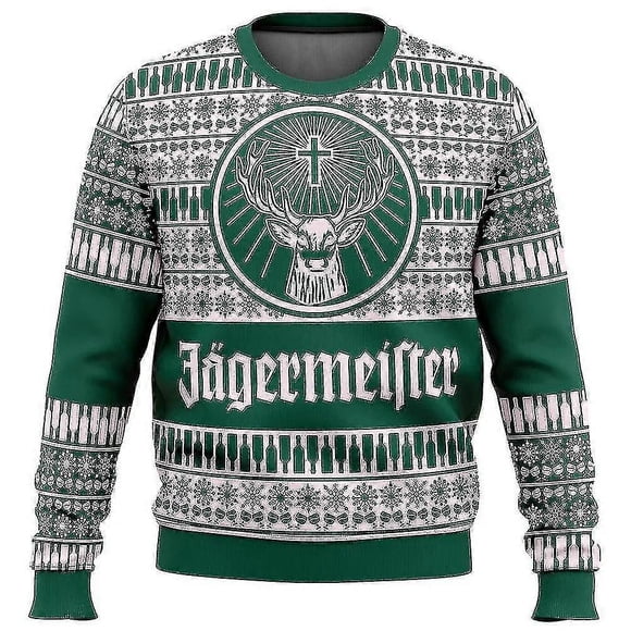 Bebetter Jagermeister Ugly Christmas Sweater Pullover Men's 3d Sweatshirt Tops Autumn And Winter Clothing A