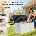 thumbnail image 5 of Matladin 75 Gallon Outdoor Deck Box with Wheels, Collapsible Plastic Storage Container with Lid, 17lbs Lightweight, Easy Set Up, 5 of 8