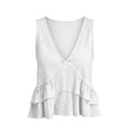 thumbnail image 3 of Cotton Linen Tank Tops Cute Tank Tops Summer Linen Tank Tops Linen Tank Tops Going Out Top Women's Babydoll Tops Casual Sleeveless Shirts Fitted Tank Tops Peplum Cotton Tops for Women White S, 3 of 7