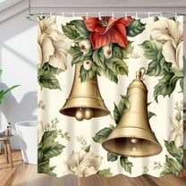 Christmas Theme Decor Shower Curtain for Bathroom Shower Curtain Set with 12 Hooks Waterproof Fabric Bath Curtain for Bathtub Restroom Decor, 72 X 72 in